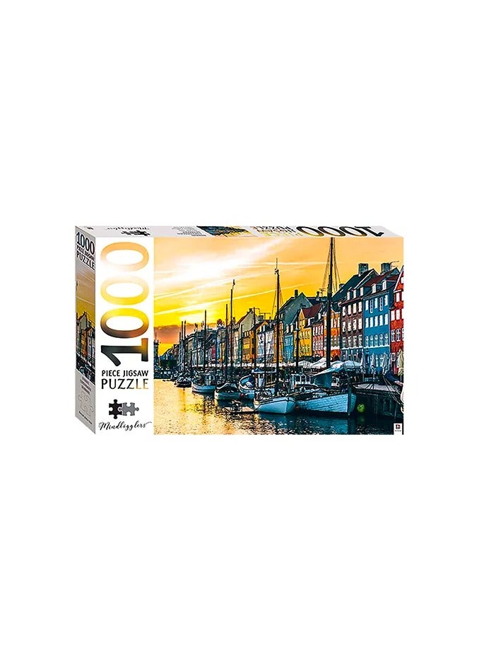 Mindbogglers UKR Nyhavn Copenhagen Denmark 1000-Piece Jigsaw Puzzle – Mindbogglers Brain Teaser for Problem-Solving Fun - Image 1