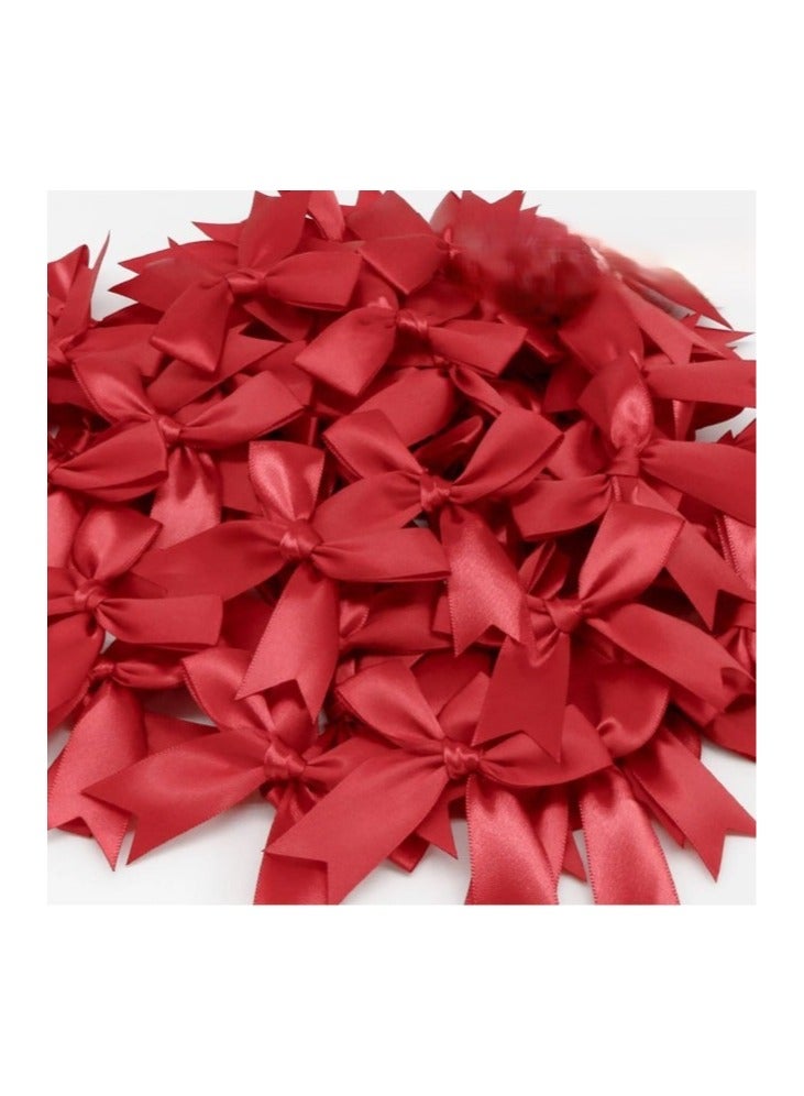Red satin bow ribbon for decorating boxes, gifts and birthdays, 25 pieces - Image 1