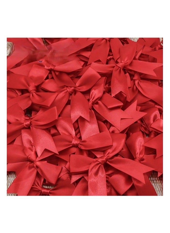 Red satin bow ribbon for decorating boxes, gifts and birthdays, 25 pieces - Image 2