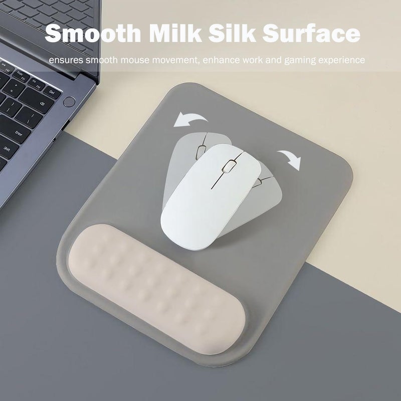 Clesante Ergonimic Mouse Pad with Wrist Rest Support, Mousepad with Comfortable Memory Foat Wrist Rest and Non-slip PU Base for Pain Relief, Mouse Mat for Gaming Work Office Men Women (Grey) - Image 5