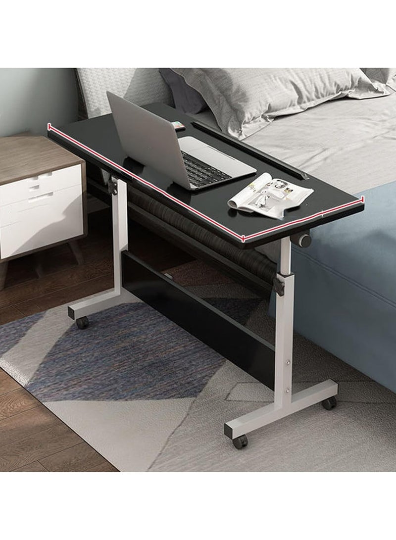 DubaiGallery Mobile Standing Desk, Lifted Height Adjustable Bedside Laptop Desk Foldable Multifunctional Side Table Computer Desk with 4 Wheels for Bedroom Living Room Office Hospital Studio  - Image 1