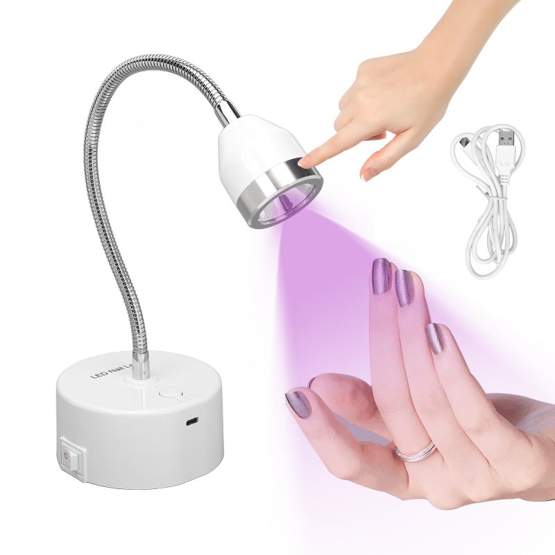 NSXAYIWE Touch Switch Gel x Lamp, 9W Cordless Rechargeable Gooseneck UV Lamp for Gel x Nails, Portable Flash Cure Lamp with 60s Timer, Quick Drying LED UV Nail Lamp for Gel Nails, Home & Salon Use - Image 1