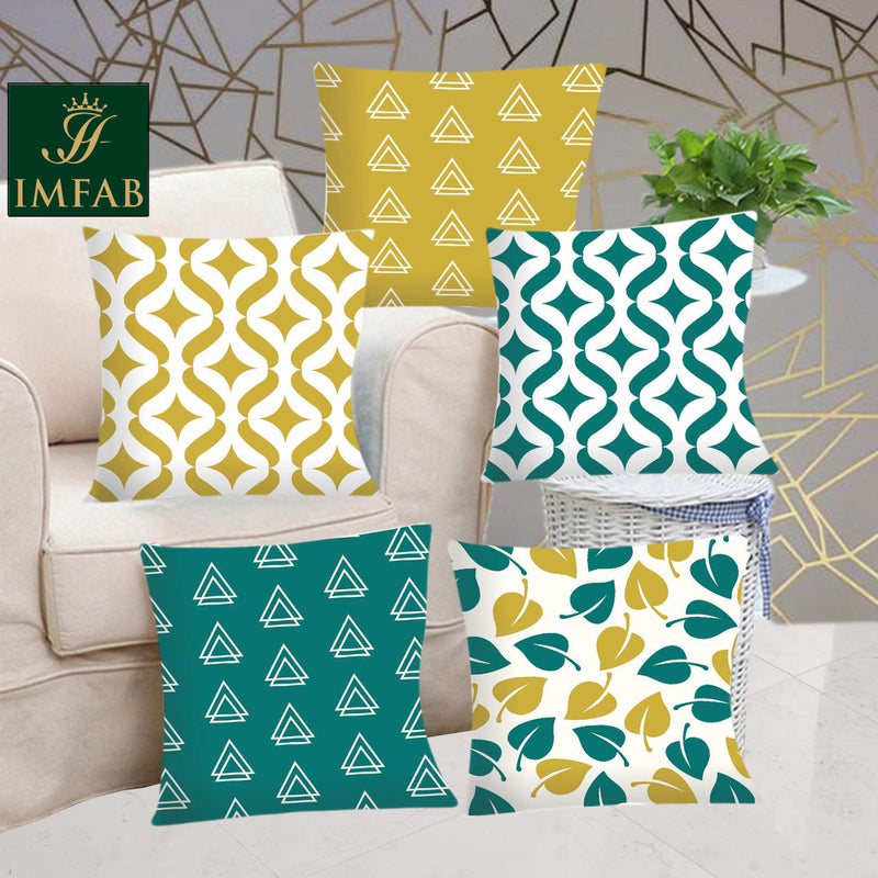 IM FAB IMFAB Digital Printed Canvas Cotton Cushion Covers 24X24 inches (Set of 5 pcs) - Image 5
