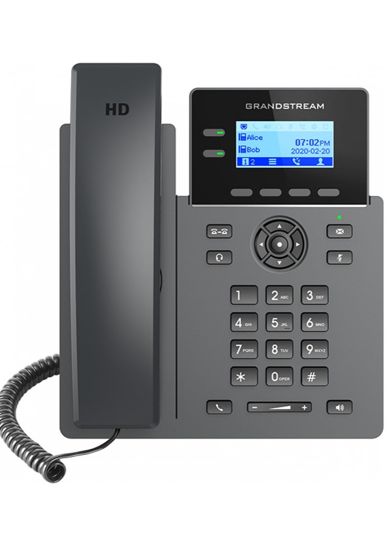 جراند ستريم هاتف IP بشاشة من Grandstream مع خطين و4 حسابات SIP وصوت HD مع دعم PoE وتخصيص الشعار - Image 1