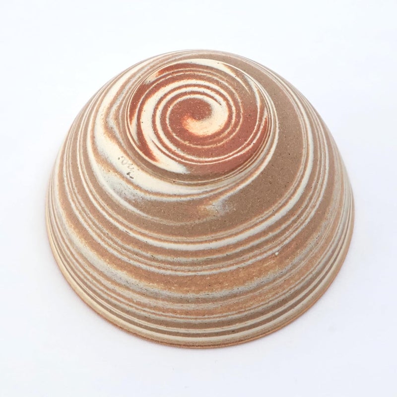 Japanese Rice Bowl  43 inch Handmade by ChiyoIchi Tobo Kiln TambaWare Pottery with Layered Swirl Nerikomi Pattern  Elegant Pink Interior  Collectible Japanese Ceramic - Image 3