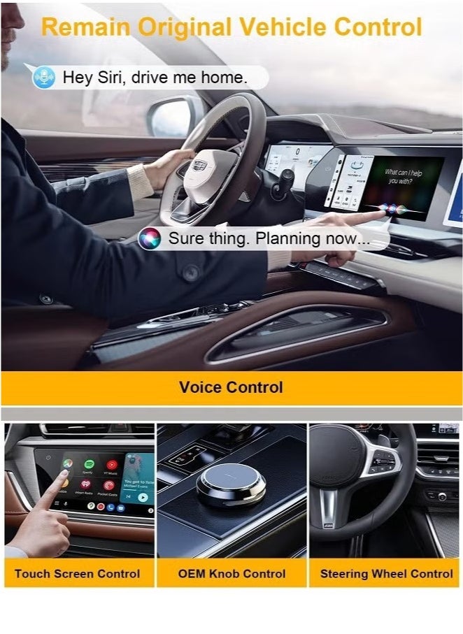 ديقيساند محول مربع CarPlay AI اللاسلكي و Android Auto Wireless Box ، CarPlay AI Box-Support YouTube / TF Card / U Disk للسيارات CarPlay السلكية Plug & Play  - Image 4