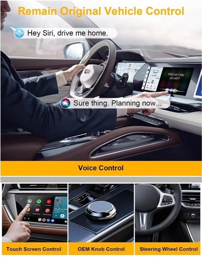 Wireless CarPlay AI box Adaptor and Android Auto Wireless Adaptor - Magic Link CarPlay Ai Box-Support YouTube/TF Card/U Disk for Wired to Wireless CarPlay Dongle for Wired CarPlay Cars Plug & Play