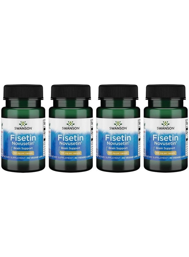 Swanson Fisetin Molecularly Similar to Apigenin, Luteolin, and Quercetin 100 Milligrams 30 Veg Capsules (4 Pack)