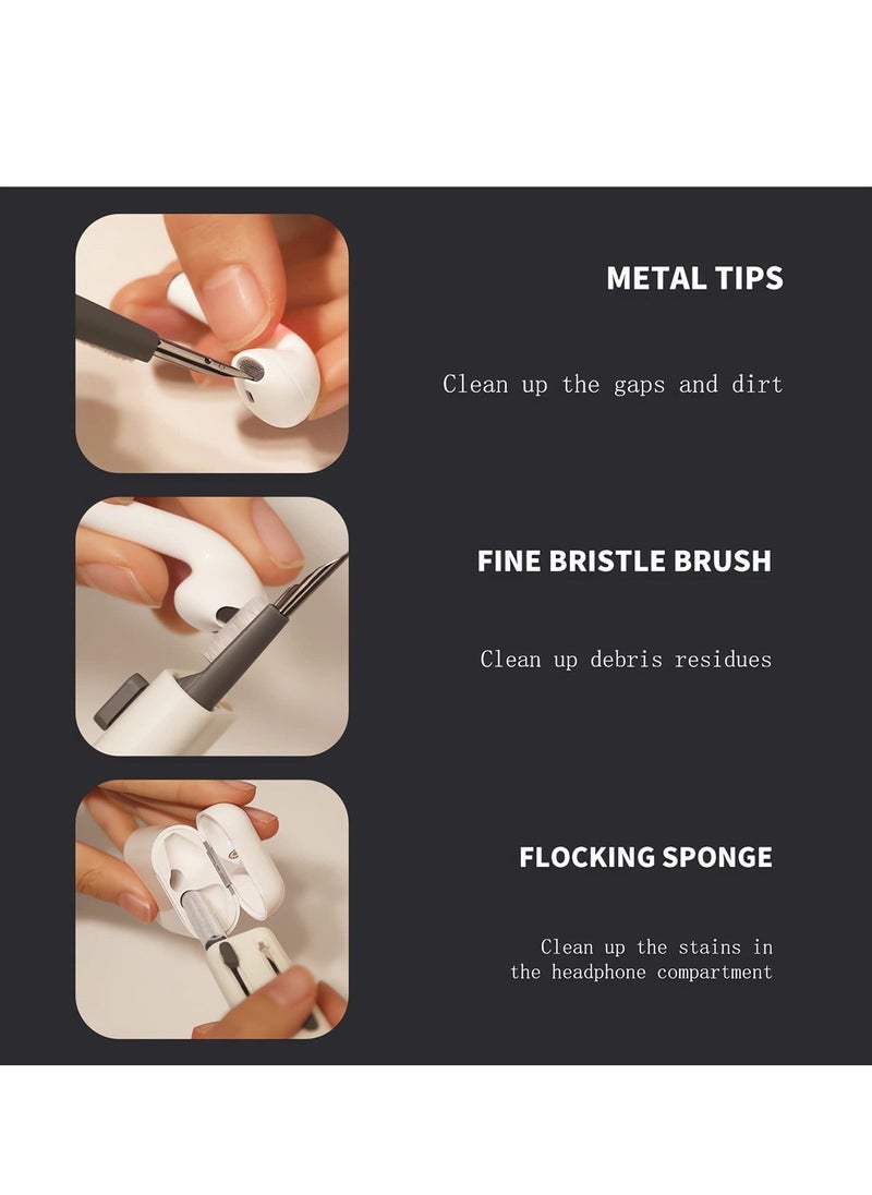 KASTWAVE - 6 in 1 Cleaner Kit for Airpods 1 2 3 Pro Headphones Earbuds and Case & Keyboard Cleaner Kit with Brush and Soft Flocking Pen, Multi-Function Cleaner Kit for Earphones Keyboard Phone Camera - Image 1