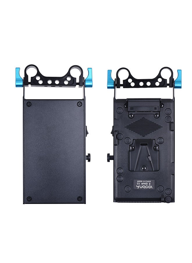 ANDOER - V Mount V-lock Battery Plate Adapter with 15mm Dual Hole Rod Clamp NP-FW50 Dummy Battery Adapter for BMCC BMPCC Sony A7 A7S A7R A7II A7SII A7RII A6300 A6400 A6500 - Image 1