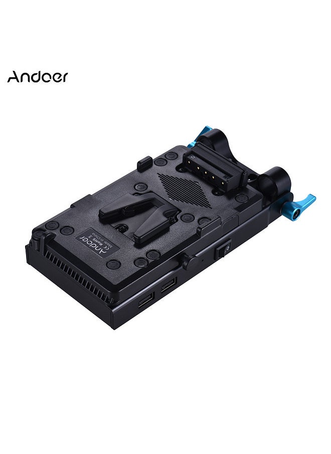 ANDOER - V Mount V-lock Battery Plate Adapter with 15mm Dual Hole Rod Clamp NP-FW50 Dummy Battery Adapter for BMCC BMPCC Sony A7 A7S A7R A7II A7SII A7RII A6300 A6400 A6500 - Image 1