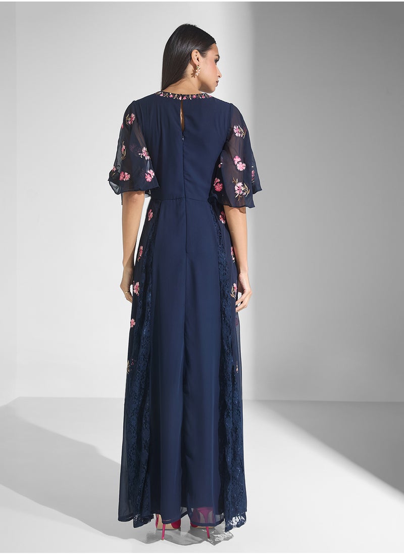 Frock and Frill Floral Chiffon Dress  - Image 2