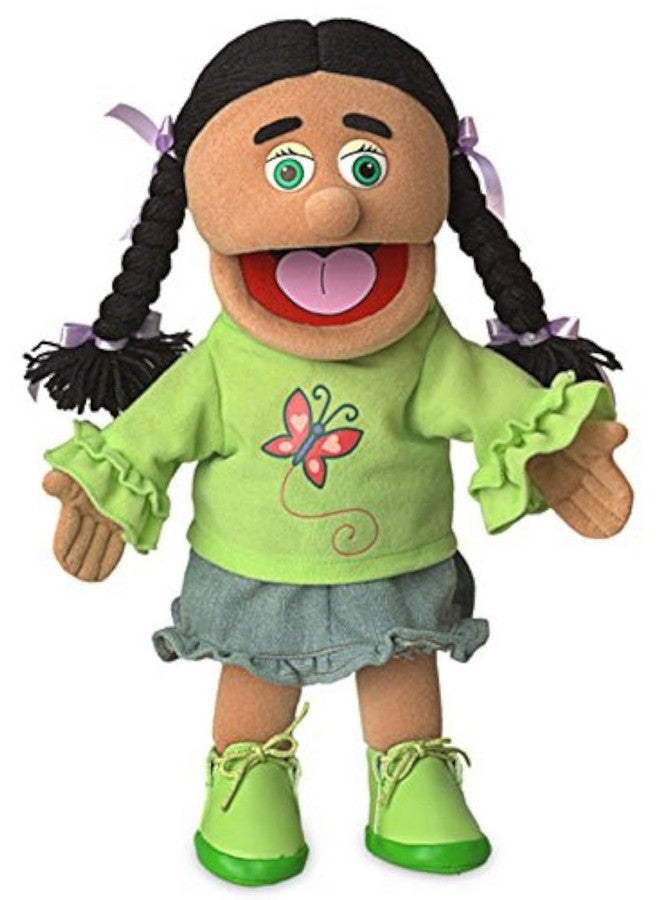 Silly Puppets دمية يد ياسمين 14"، فتاة هيسبانية - Image 1