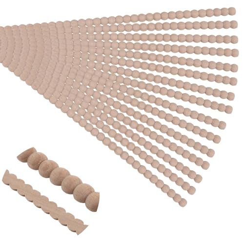 Soengsau 15-Pack 15.75" Unfinished Wood Beaded Trim - Easy to Paint, Cute Decorative Molding DIY Craft for Furniture Frame, Mirror Edge, Wall, Door, Closet, Dresser, Shelf - Image 1