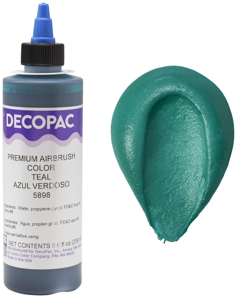 DecoPac Teal Food Coloring 8 Fl Oz Airbrush Food Color Edible Airbrush For Cake Decorating Cookie Airbrush Coloring Food Airbrush Kit Addon Airbrushes For Cake Decorating 8Fl Oz - Image 3