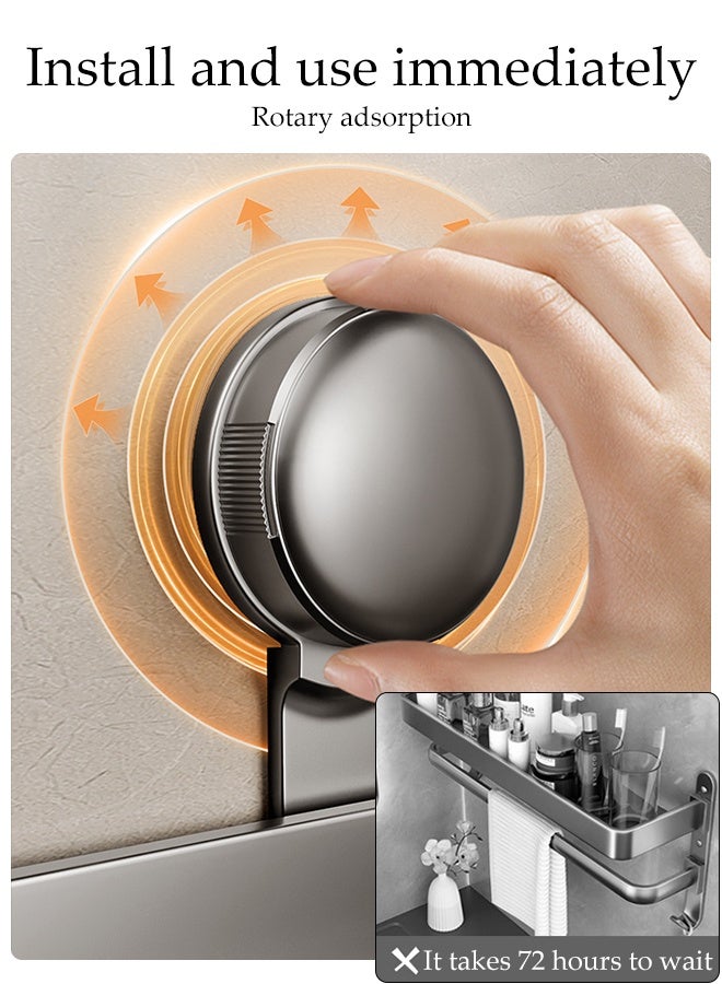 DUNISO Suction Cup Spice Hanging Storage Wall Mounted Kitchen Spice Rack Shelves with Hooks Seasoning Organizer Storage Stand Spice Racks Multi-Purpose Suitable for Kitchens,Restaurants and Bars - Image 5