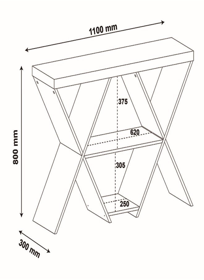Pilati Console Table Oak Color 110x80x30cm  - Image 4