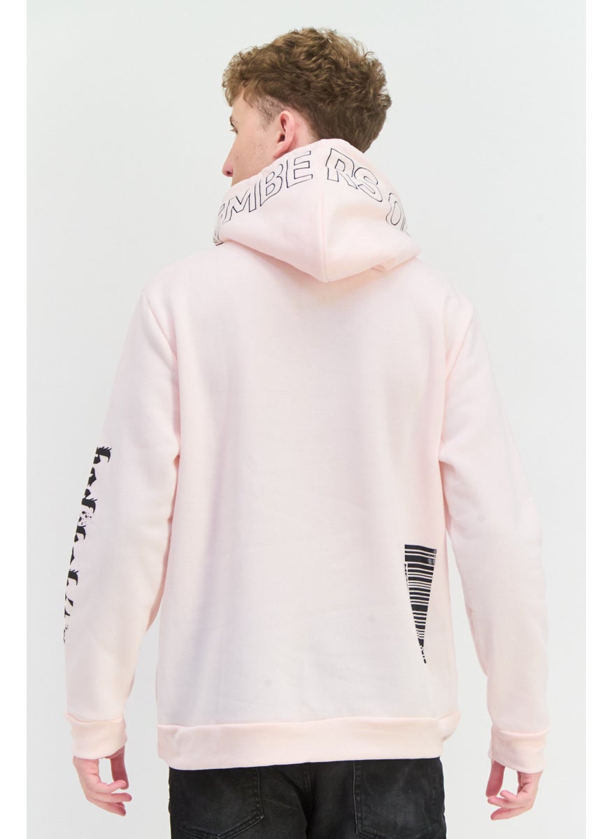 MEMBERS ONLY - Men Hooded Embroidered Long Sleeves Sweatshirt, Pink combo - Image 1
