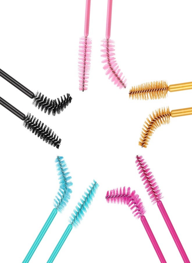 تي بيست ماكس مجموعة Tbestmax المكونة من 500 فرشاة ماسكارا للاستخدام مرة واحدة، وفرشاة رموش، وفرشاة ماسكارا للحواجب، وفرشاة رموش، ومجموعة أدوات تطبيق مكياج - 5 ألوان - Image 3