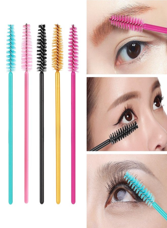 تي بيست ماكس مجموعة Tbestmax المكونة من 500 فرشاة ماسكارا للاستخدام مرة واحدة، وفرشاة رموش، وفرشاة ماسكارا للحواجب، وفرشاة رموش، ومجموعة أدوات تطبيق مكياج - 5 ألوان - Image 4