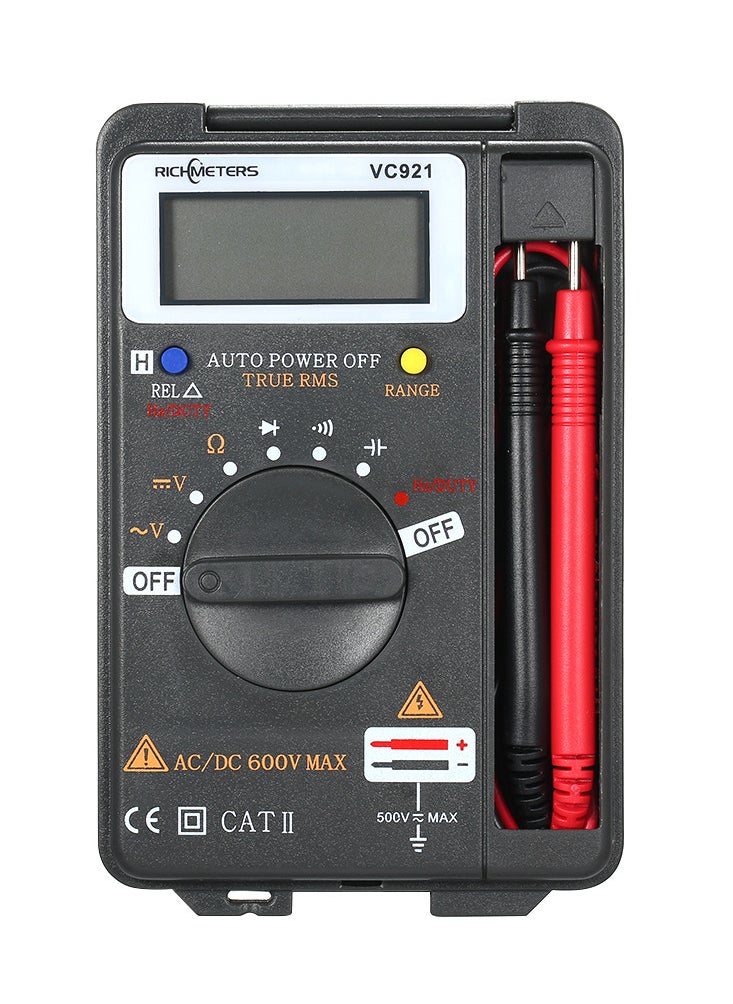 RICHMETERS - Handheld Mini  Digital Multimeter Multifunction 4000 Counts Multi Meter AC/DC Transistor Voltage Tester Ammeter Temperature Sensor Test Probe VC921 - Image 1