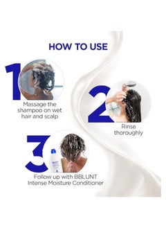 BBLUNT Intense Moisture Shampoo with Jojoba and Vitamin E for Dry & Frizzy Hair - 300 ml  - Image 5