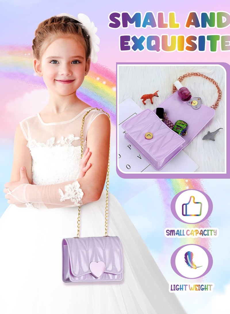 SOLARAE Set of 3 Heart Mini Purses for Kids, Crossbody Toddler Shoulder Bags with Chain Strap - Small Jelly Bags in 3 Colors - Image 5