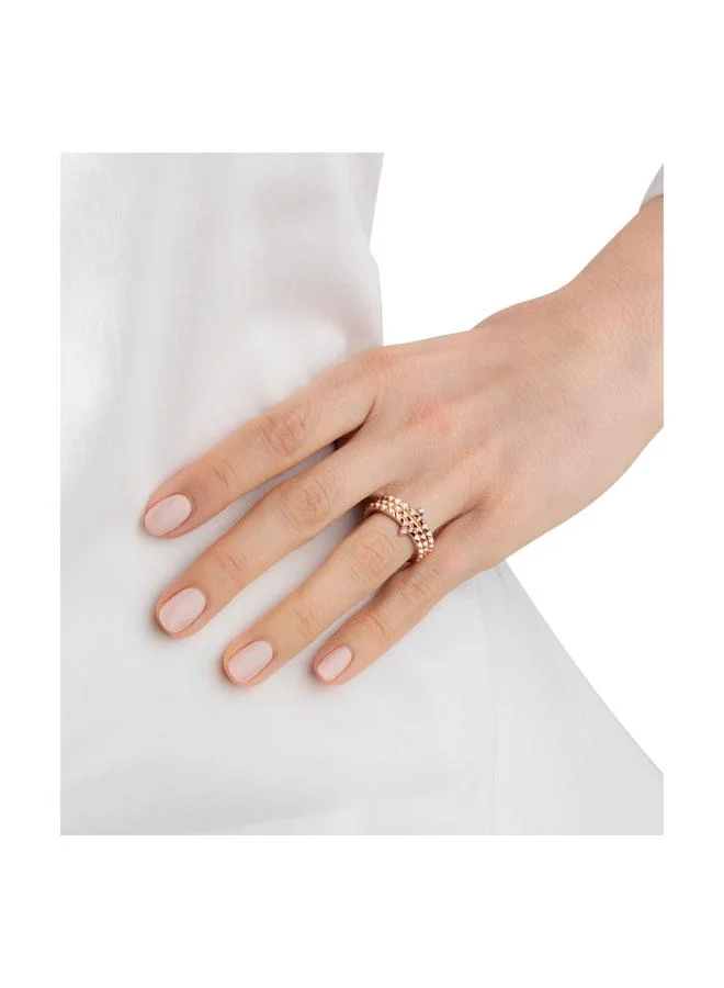 بوليس Ulua Rose Gold Ring with Crystals for Women's 52MM