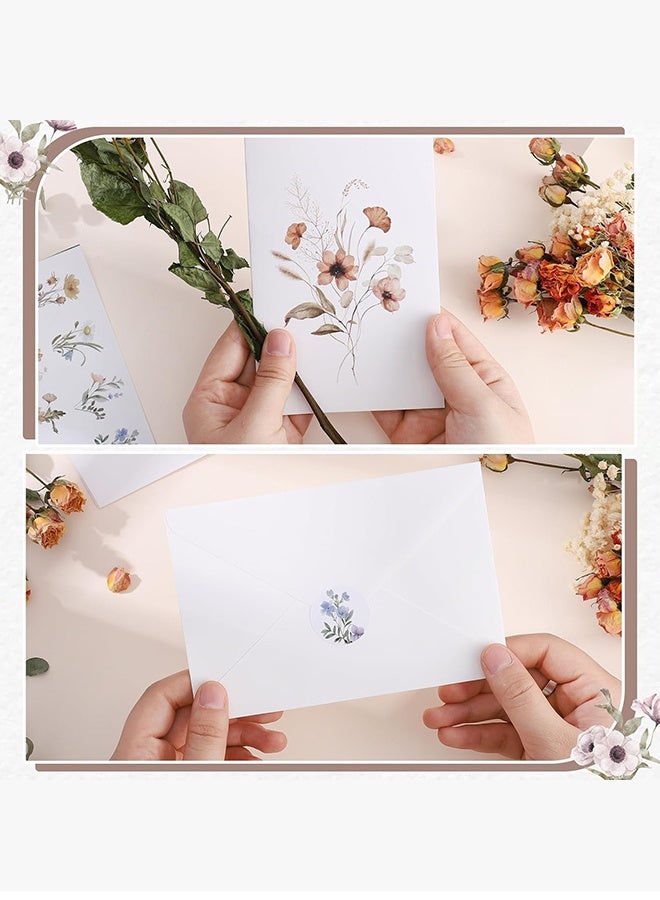 Sweet Life Wildflower Thank You Cards with Envelopes (6 Pack) - Floral Greeting Cards with Adhesive Envelopes & Matching Stickers for Weddings, Birthdays, Bridal and Baby Showers - Image 3
