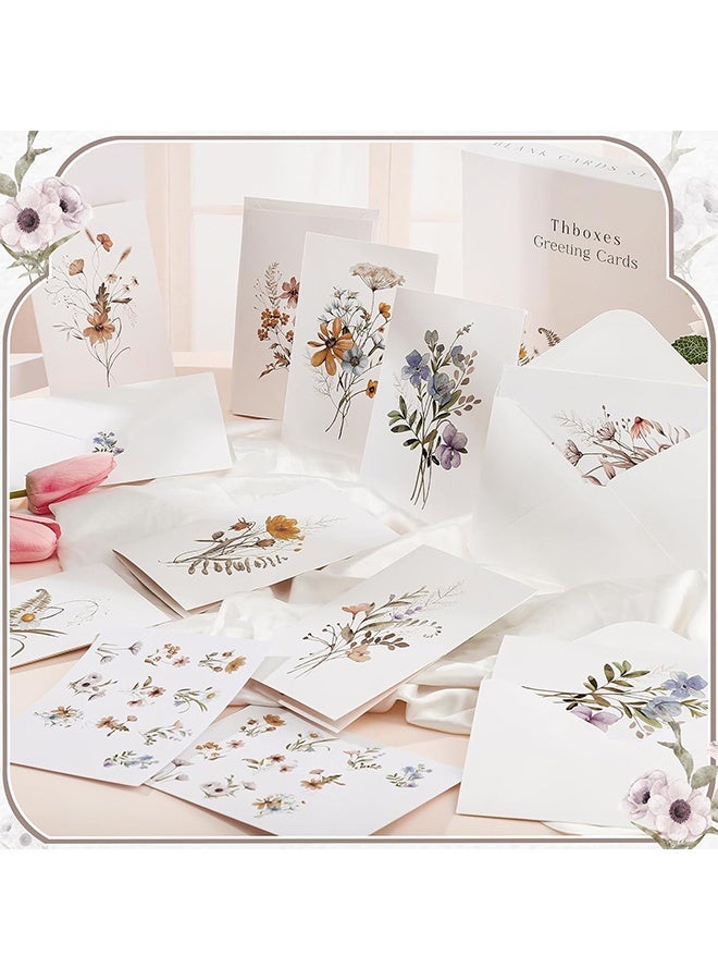 Sweet Life Wildflower Thank You Cards with Envelopes (6 Pack) - Floral Greeting Cards with Adhesive Envelopes & Matching Stickers for Weddings, Birthdays, Bridal and Baby Showers - Image 2
