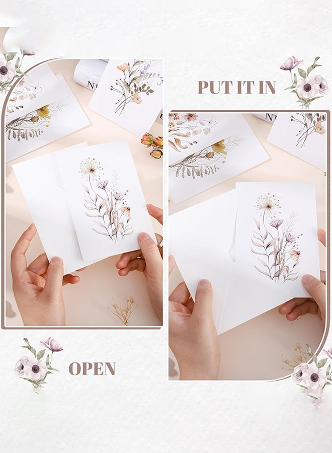 Sweet Life Wildflower Thank You Cards with Envelopes (6 Pack) - Floral Greeting Cards with Adhesive Envelopes & Matching Stickers for Weddings, Birthdays, Bridal and Baby Showers - Image 5