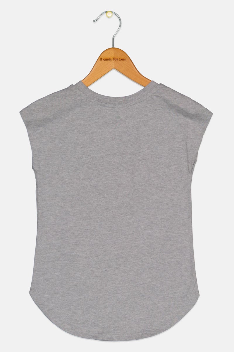 Nike Kids Girl Sportswear Fit Training T-Shirt, Grey - Image 2