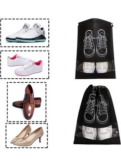 Generic Large Travel Storage Shoe Bag 12pcs Portable Shoe Bag Dust proof Shoe Organizer Bags for Men and Women Shoes Black Grey  - Image 5