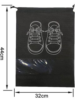 Generic Large Travel Storage Shoe Bag 12pcs Portable Shoe Bag Dust proof Shoe Organizer Bags for Men and Women Shoes Black Grey  - Image 2