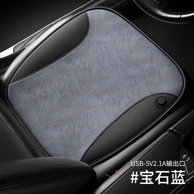 Generic Car heated seat cushion winter cushion office cushion short plush cushion USB socket seat cover small square cushion usb Sapphire 