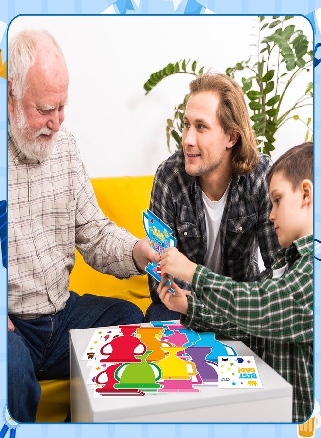 ANGOLIO Father's Day DIY Crafts for Kids - 123Pcs Happy Father's Day Make Your Own Trophy Stickers Craft Kit Hanging Ornaments for Classroom Home Activity Sunday School VBS Party Favors Best Dad Gifts - Image 4