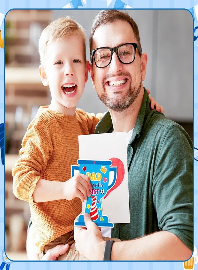 ANGOLIO Father's Day DIY Crafts for Kids - 123Pcs Happy Father's Day Make Your Own Trophy Stickers Craft Kit Hanging Ornaments for Classroom Home Activity Sunday School VBS Party Favors Best Dad Gifts - Image 5