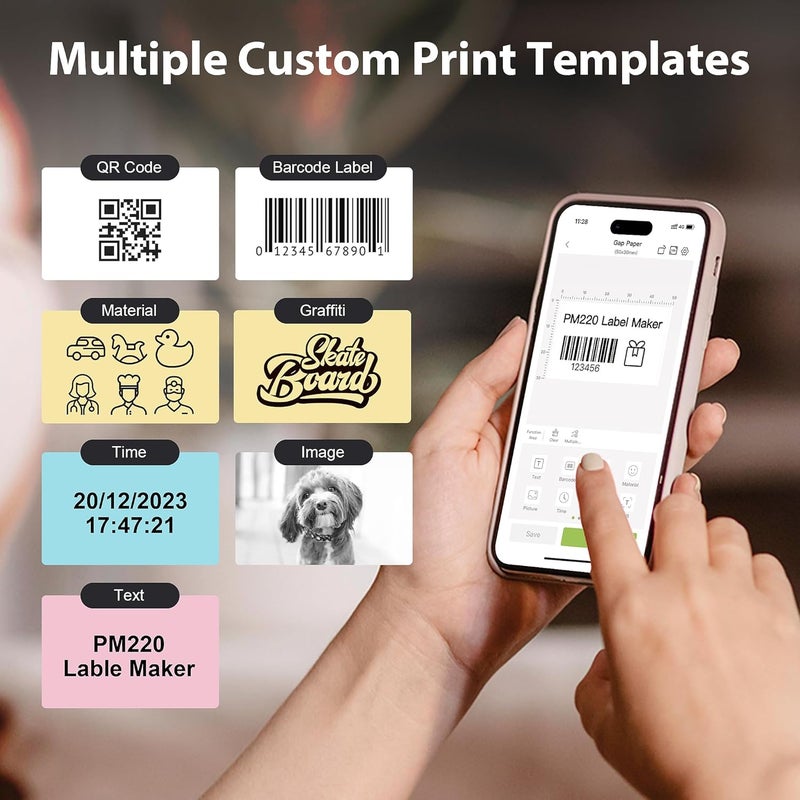 Nelko Thermal Labels for PM220 Label Printer, 50 x 30 mm, Waterproof, Multifunction Label Tape, 1 Roll of 230 Sheets Self-Adhesive Thermal Paper Labels (White) - Image 4