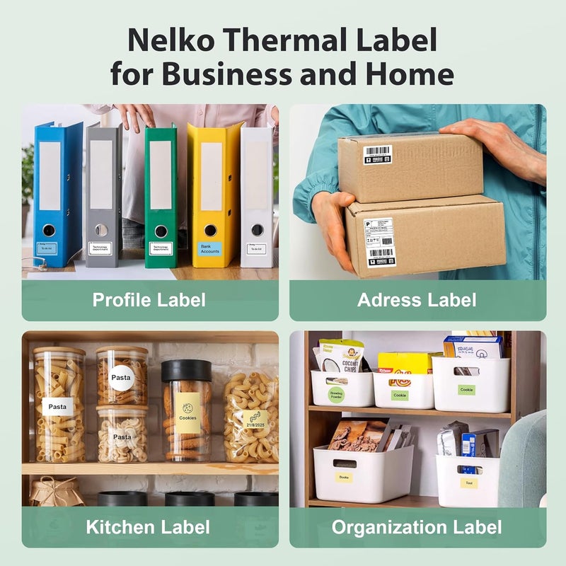 Nelko Thermal Labels for PM220 Label Printer, 50 x 30 mm, Waterproof, Multifunction Label Tape, 1 Roll of 230 Sheets Self-Adhesive Thermal Paper Labels (White) - Image 3