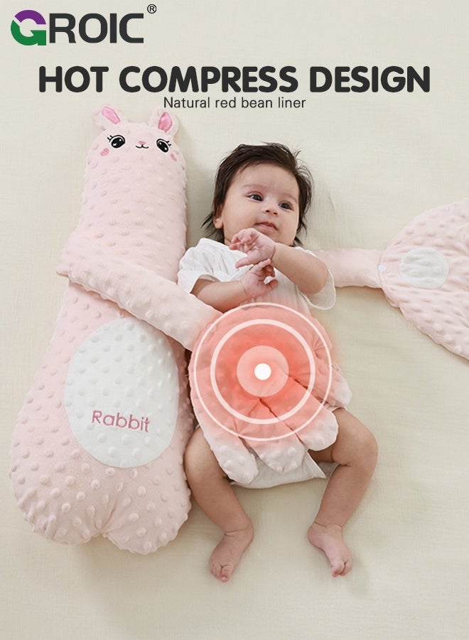 GROIC Baby Patter for Sleep, Baby Soothing Palm, Baby Startle Prevention Sleep Aid Companion, Baby Sleeping Doll, Anti-Flatulence Accessible Coax Sleeping Pillow, Baby Sleep Soothers (Pink Rabbit) - Image 3