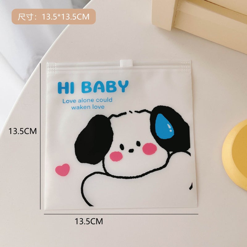 Travel Storage Bag Clothes Sealed Bag Clothes Transparent Sorting Bag for Production Luggage Classification Portable Pull Edge Bag 2# waving sweat dog