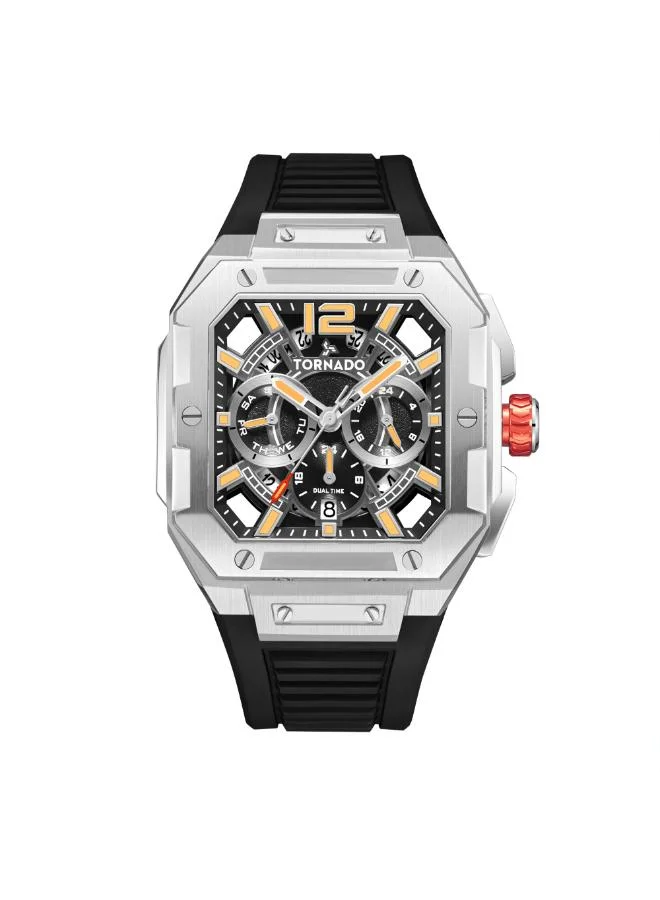 TORNADO Men's FKM strap Multi Function Watch T26101-SFBB - 44mm mm