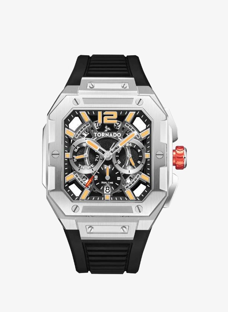 TORNADO Men's FKM strap Multi Function Watch T26101-SFBB - 44mm mm - Image 1