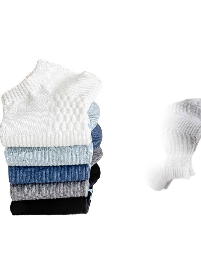 Cotton Thirteen Mianshisan Men'S Summer Short Socks, Sweat-Absorbing And Breathable, Thin Mesh Design, Low-Cut Boat Socks For Men, 10 Pairs - Image 2