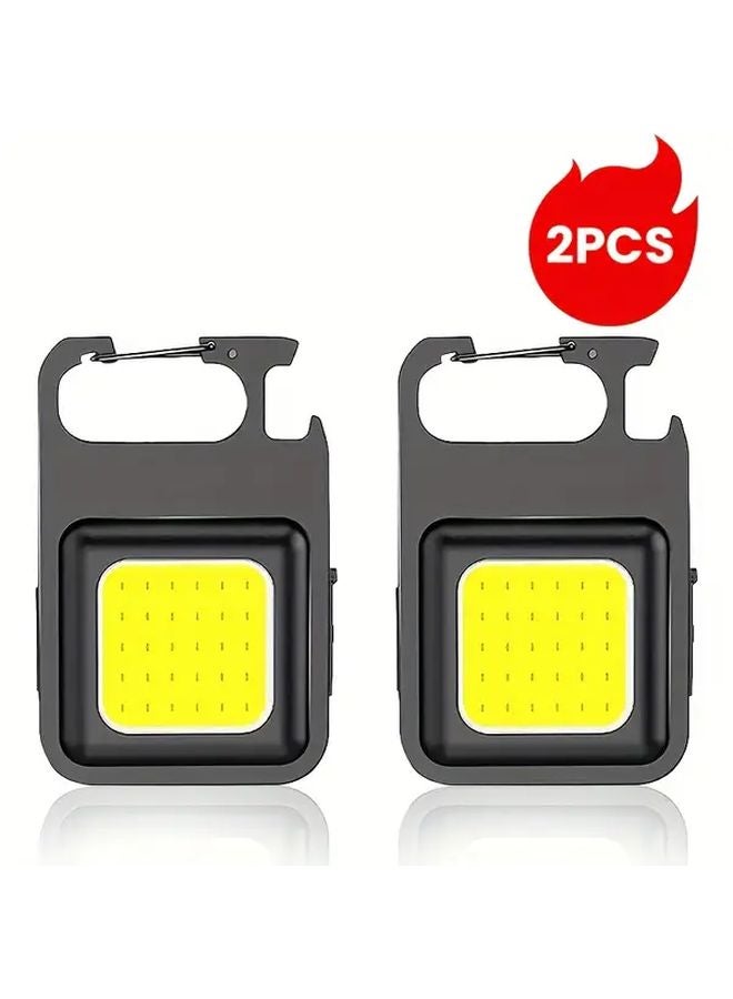 Set of 2 COB USB Rechargeable Work Lights with Adjustable Angles Magnetic for Hands Free Use - Image 1