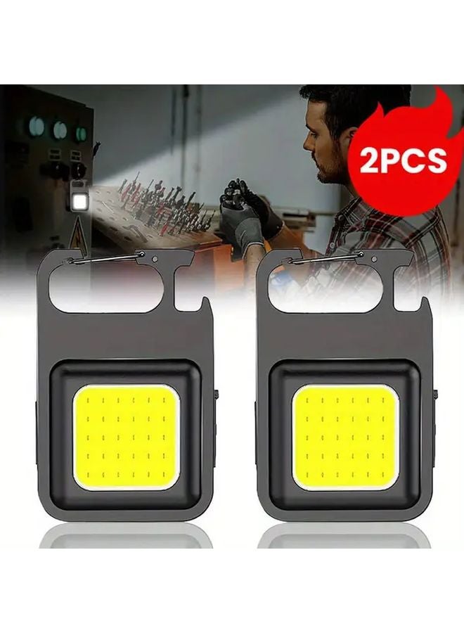 Set of 2 COB USB Rechargeable Work Lights with Adjustable Angles Magnetic for Hands Free Use - Image 2