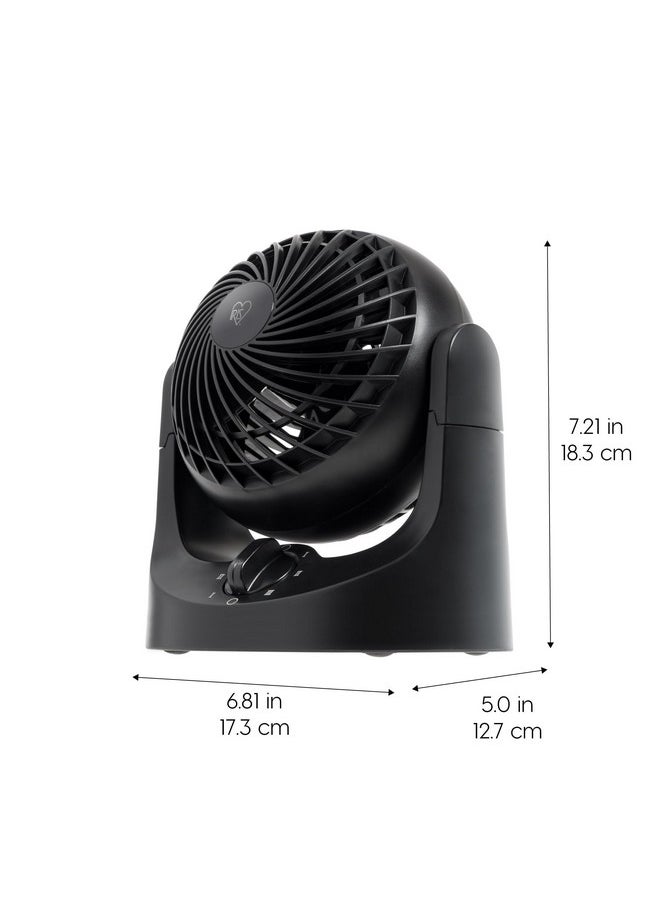 IRIS IRIS USA WOOZOO Desk Fan, Oscillating Table Air Circulator, 3 Speeds, 32ft Max Air Distance, 112° Adjustable Tilt, 27.5db Low Noise, Small Fan for Bedroom, Office, Dorm, Black  - Image 2