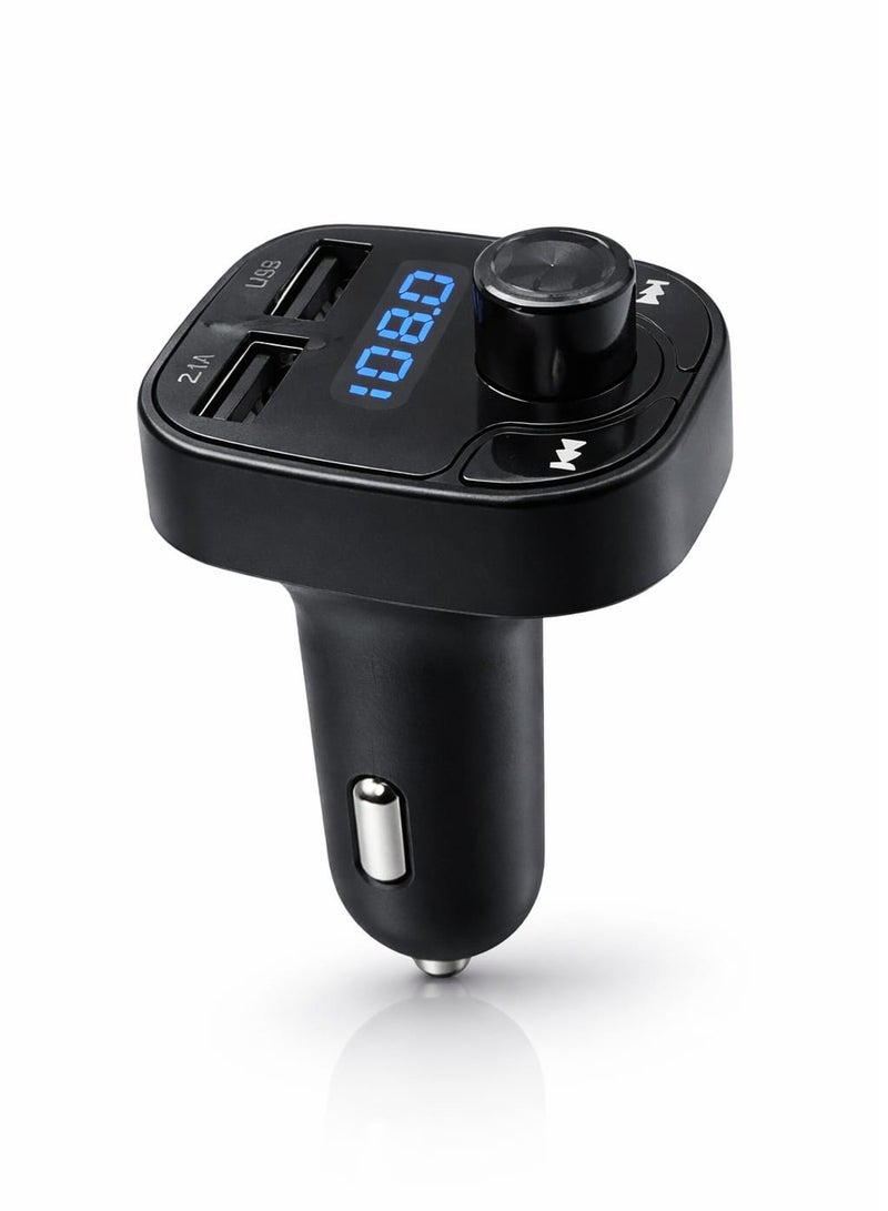 ST-76 Car Bluetooth FM Transmitter Dual USB Fast Charger QC 3.0 Music Player Digital Display 18W Max