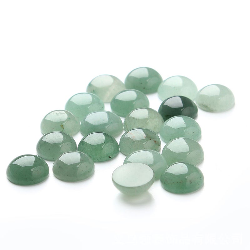 20pcs 0.6CM Sticker Round Glass Patch Supplies for Jewelry Craft Making (Light Green) - Image 2