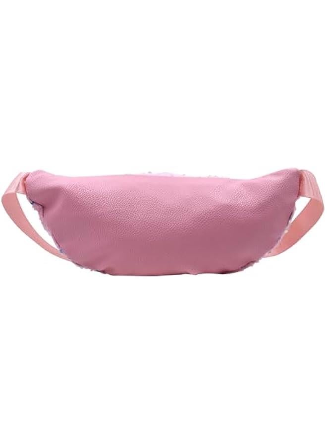 Women Girls Waist Bag Fanny Pack Shiny Sequin Waist Pouch Chest Crossbody Belt Bags Adjustable for Sports Daily,Pink A#  - Image 5
